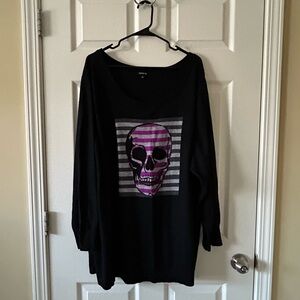 Torrid Skull Stripe Plus Size Lightweight Sweater